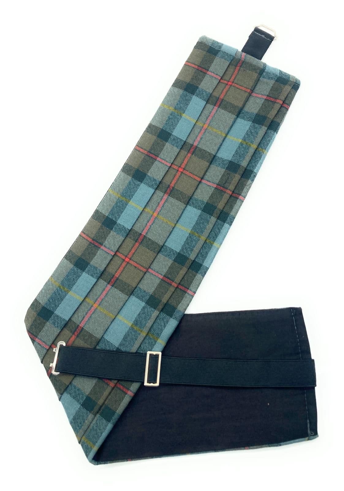 Gents Pure Wool MacLeod of Harris Weathered Tartan Cummerbund Made In Scotland