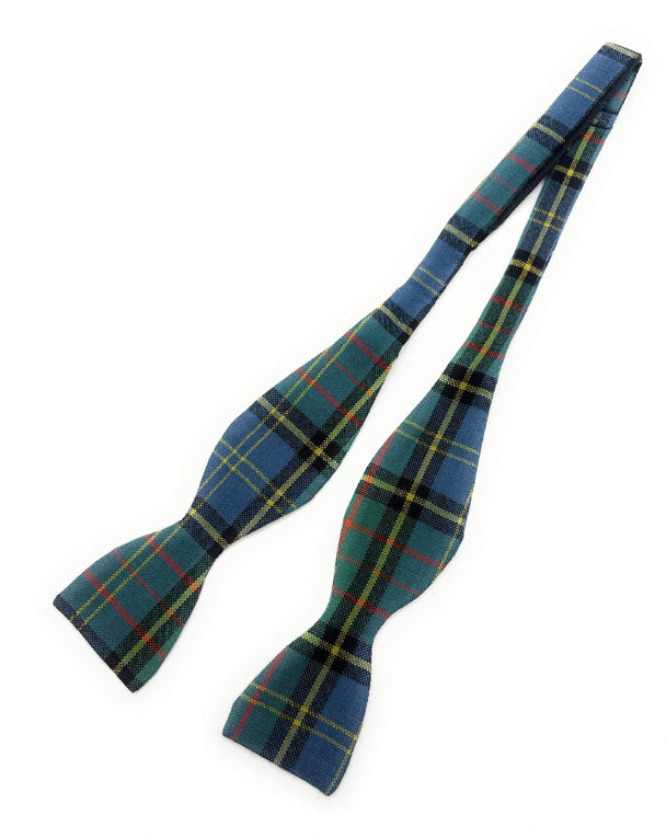 Gents Pure Wool MacMillan Hunting Ancient Tartan Self Tied Bow Tie Made in Scotland