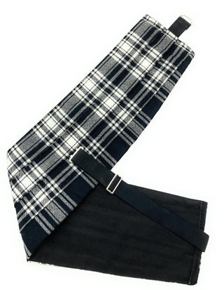 Gents Pure Wool Menzies Black & White Tartan Cummerbund Made In Scotland