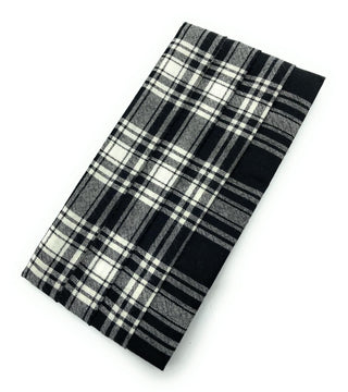 Gents Pure Wool Menzies Black & White Tartan Cummerbund Made In Scotland