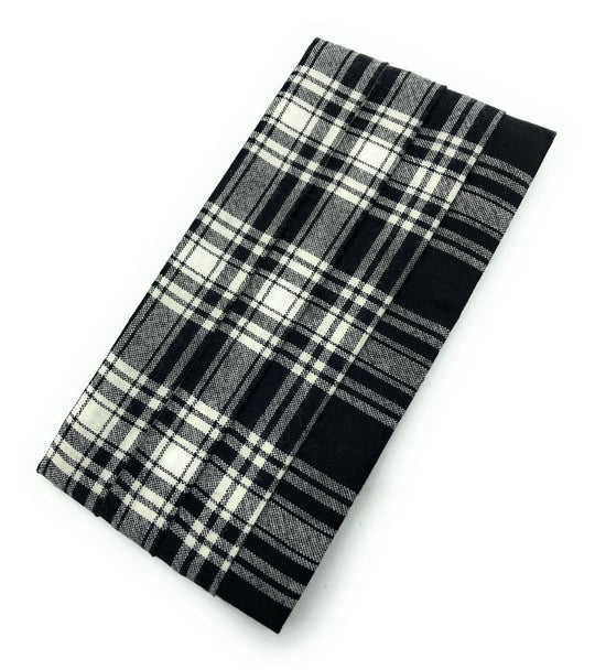 Gents Pure Wool Menzies Black & White Tartan Cummerbund Made In Scotland