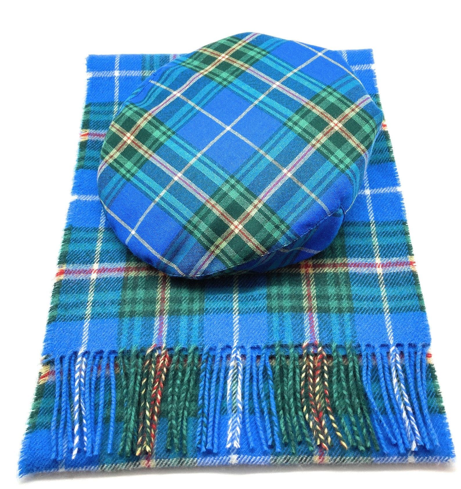Gents Pure Wool Nova Scotia Tartan Flat Cap & Scarf Set