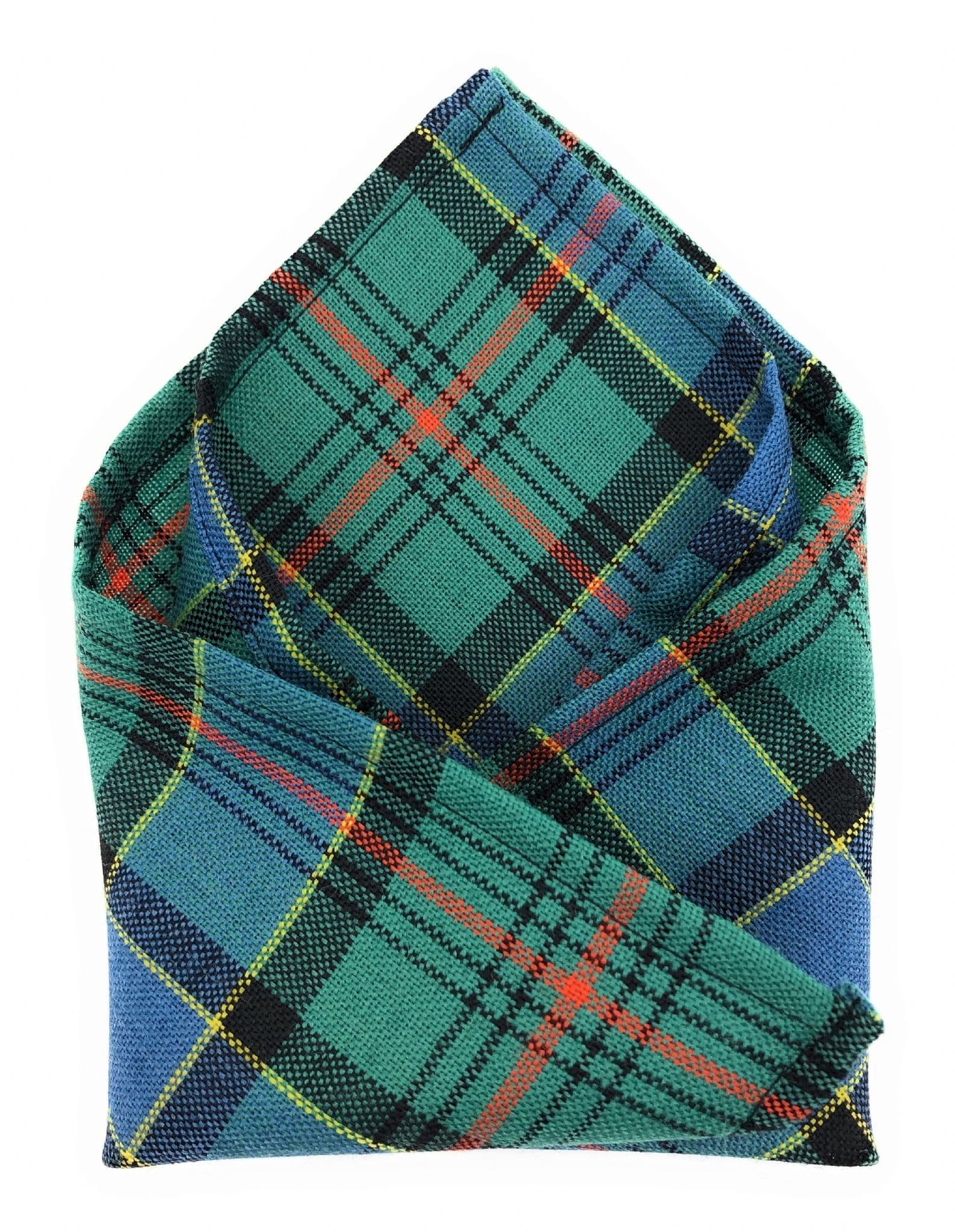Gents Pure Wool Ogilvie Hunting Ancient Tartan Pocket Square Made In Scotland