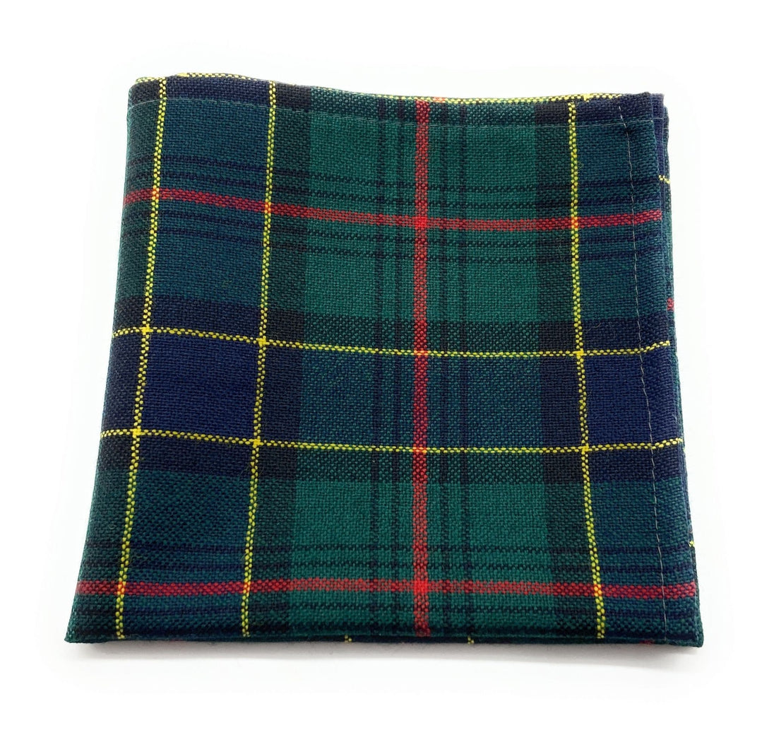 Gents Pure Wool Ogilvie Hunting Modern Tartan Pocket Square - Made In Scotland