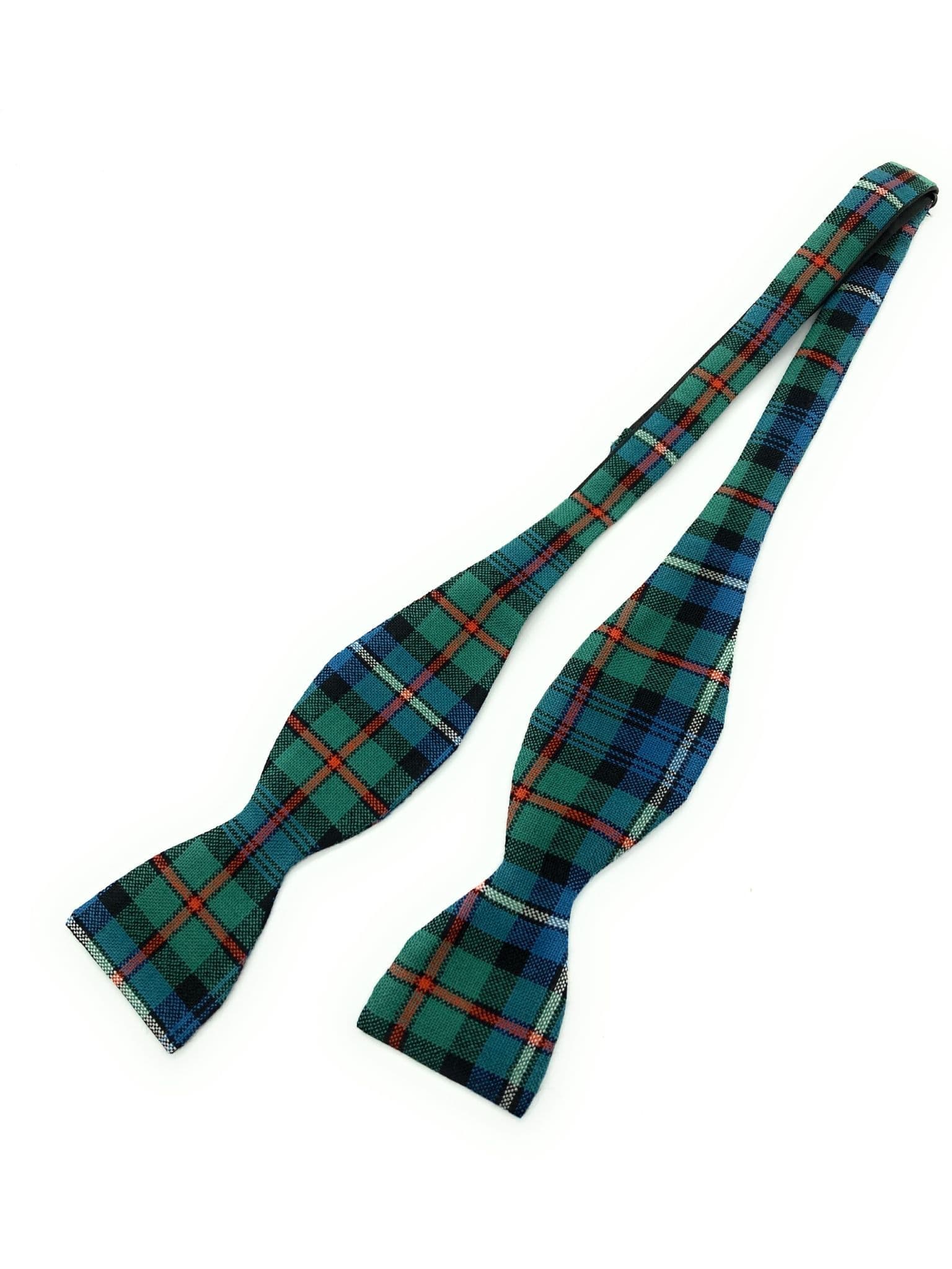 Gents Pure Wool Robertson Hunting Ancient Tartan Self Tied Bow Made In Scotland