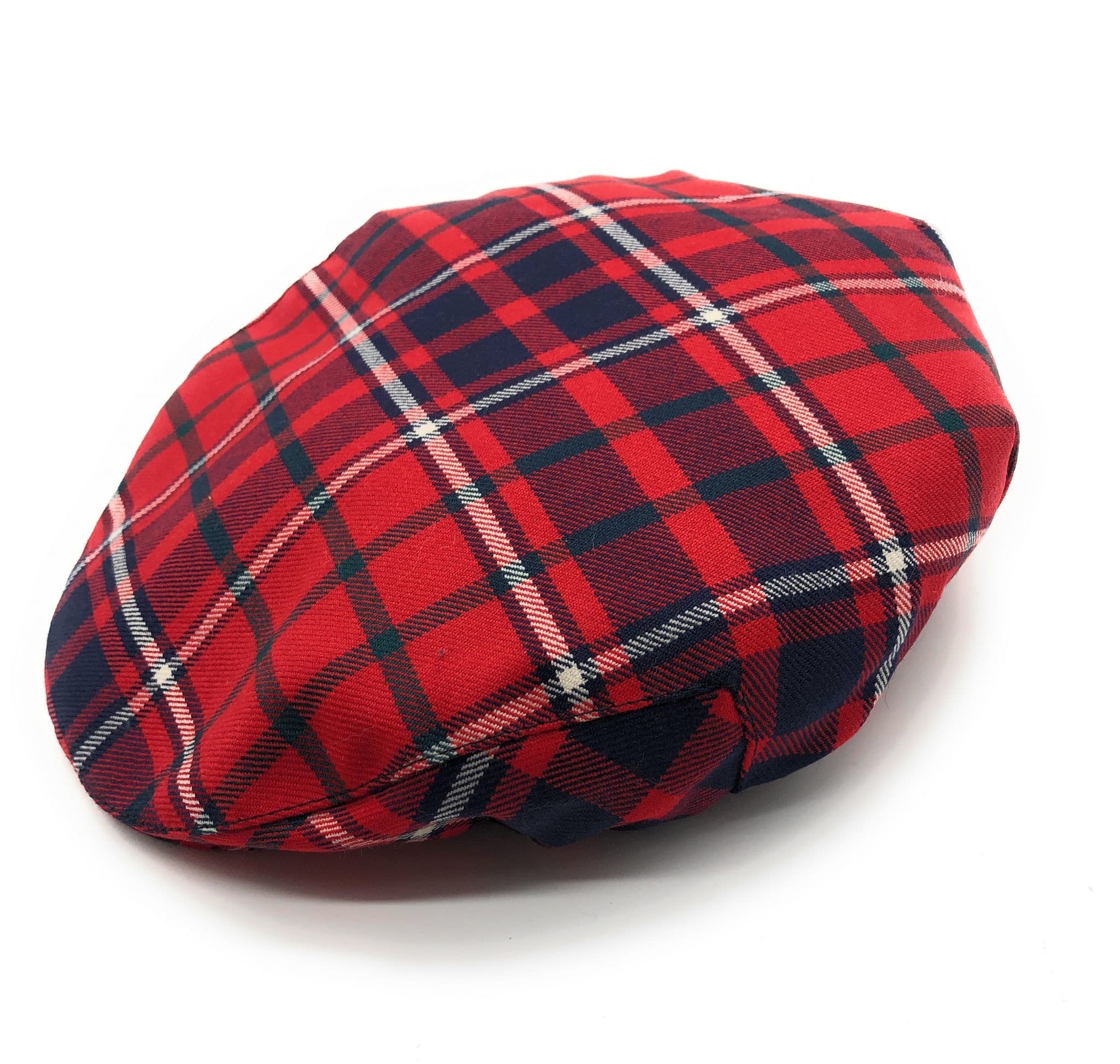 Gents Pure Wool Rose Modern Tartan One Size Flat Cap Made in Scotland