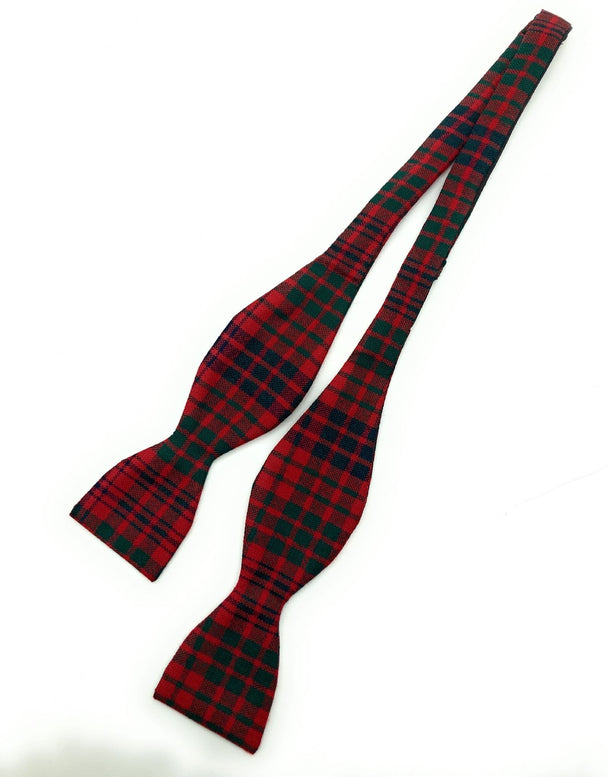 Gents Pure Wool Ross Modern Tartan Self Tied Bow Tie Made in Scotland