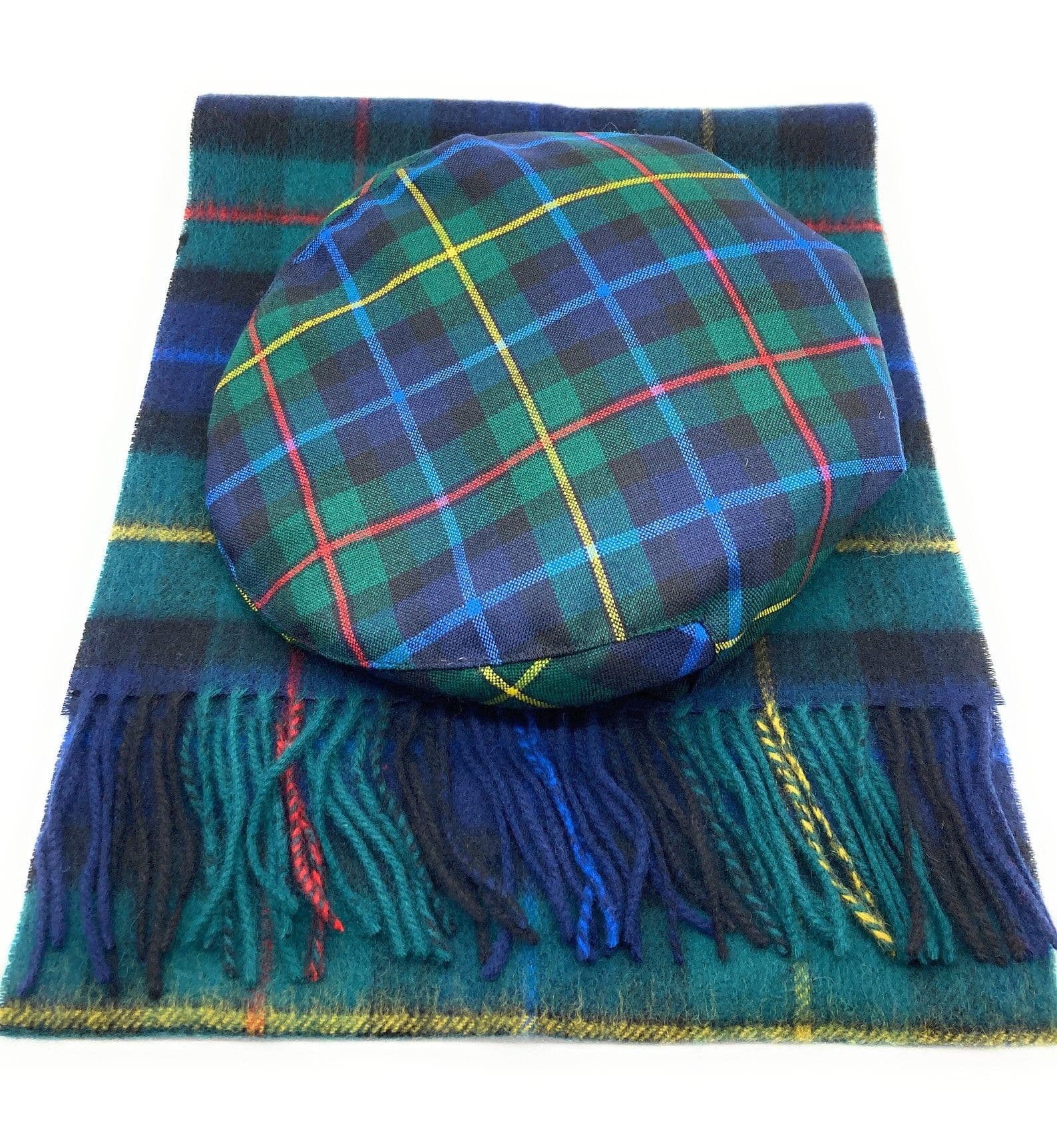 Gents Pure Wool Smith Modern Tartan Flat Cap & Scarf Set