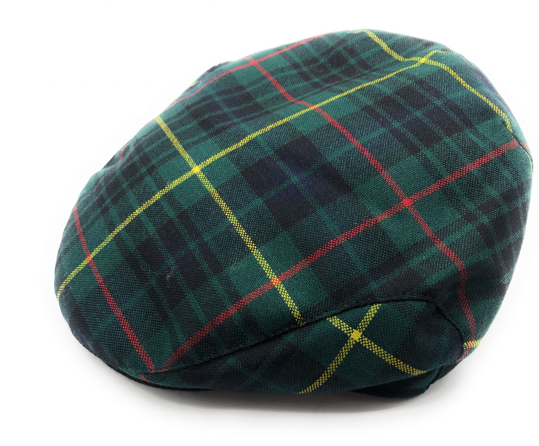 Gents Pure Wool Stewart Hunting Tartan Flat Cap - Made in Scotland
