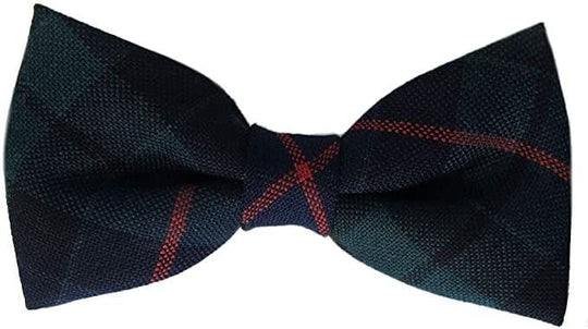 Gents Pure Wool Tartan Morrison Green Bow Tie Made in Scotland