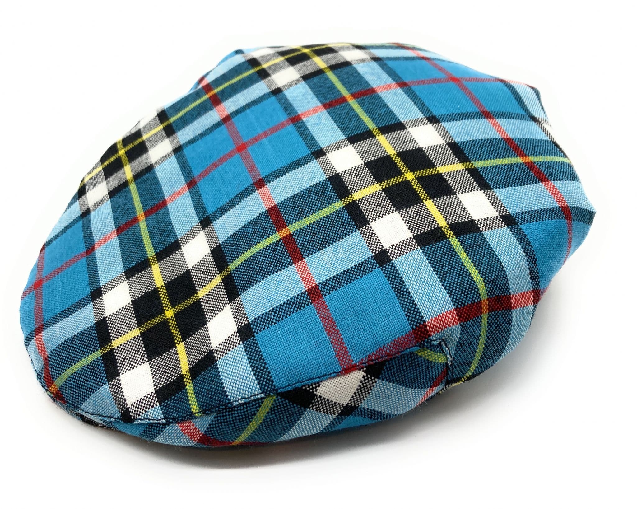 Gents Pure Wool Thomson Blue  Modern Tartan Flat Cap