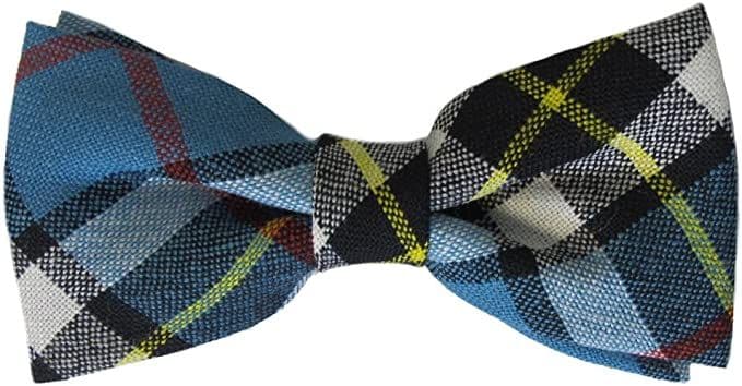 Gents Pure Wool Thomson Blue Tartan Bow Tie Made in Scotland