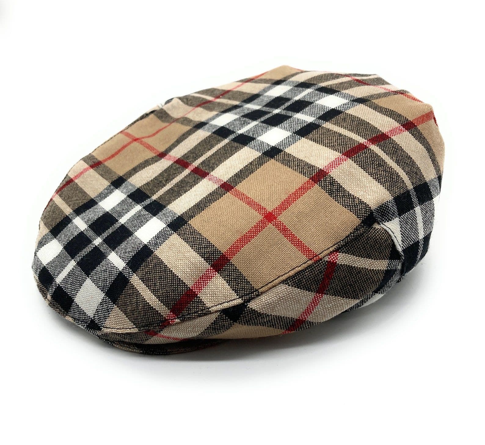 Gents Pure Wool Thomson Camel Tartan Flat Cap