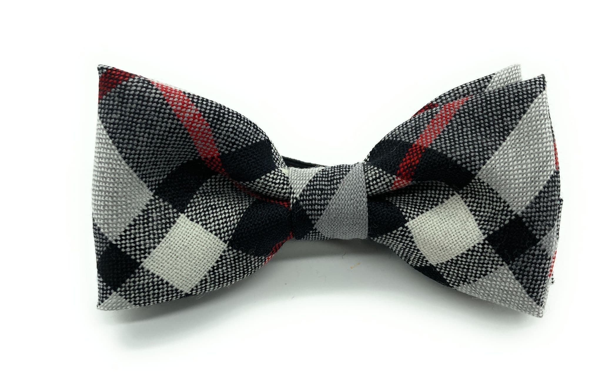 Gents Pure Wool Thomson Grey Tartan Bow Tie Made in Scotland