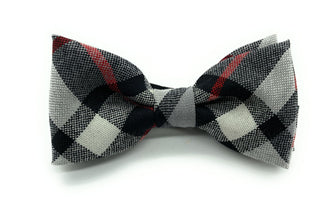 Gents Pure Wool Thomson Grey Tartan Bow Tie Made in Scotland
