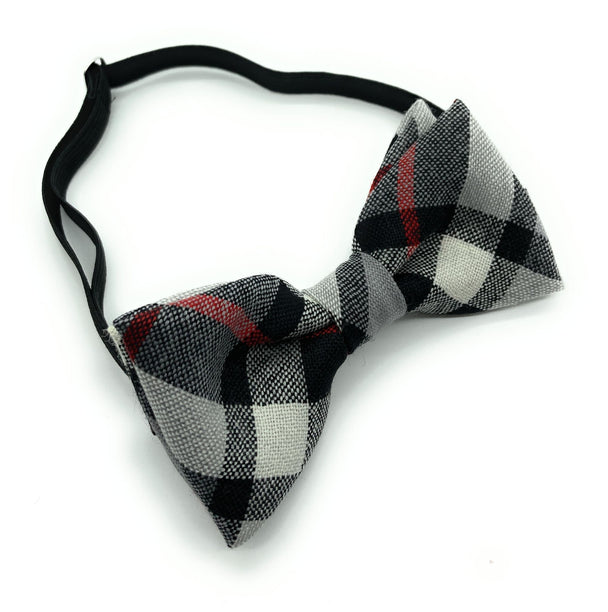 Gents Pure Wool Thomson Grey Tartan Bow Tie Made in Scotland