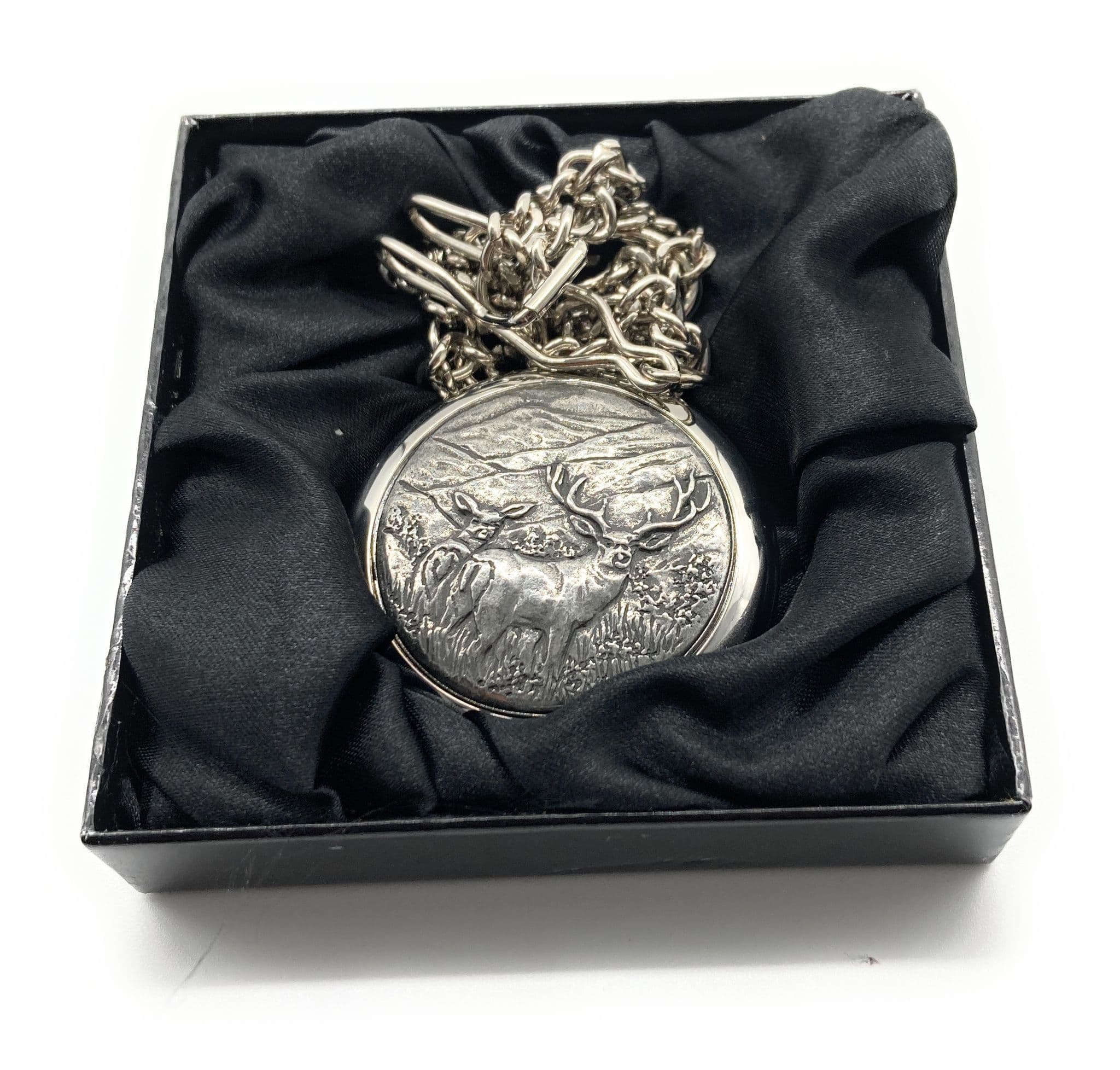 Gents scottish stag/deer wildlife pocket watch