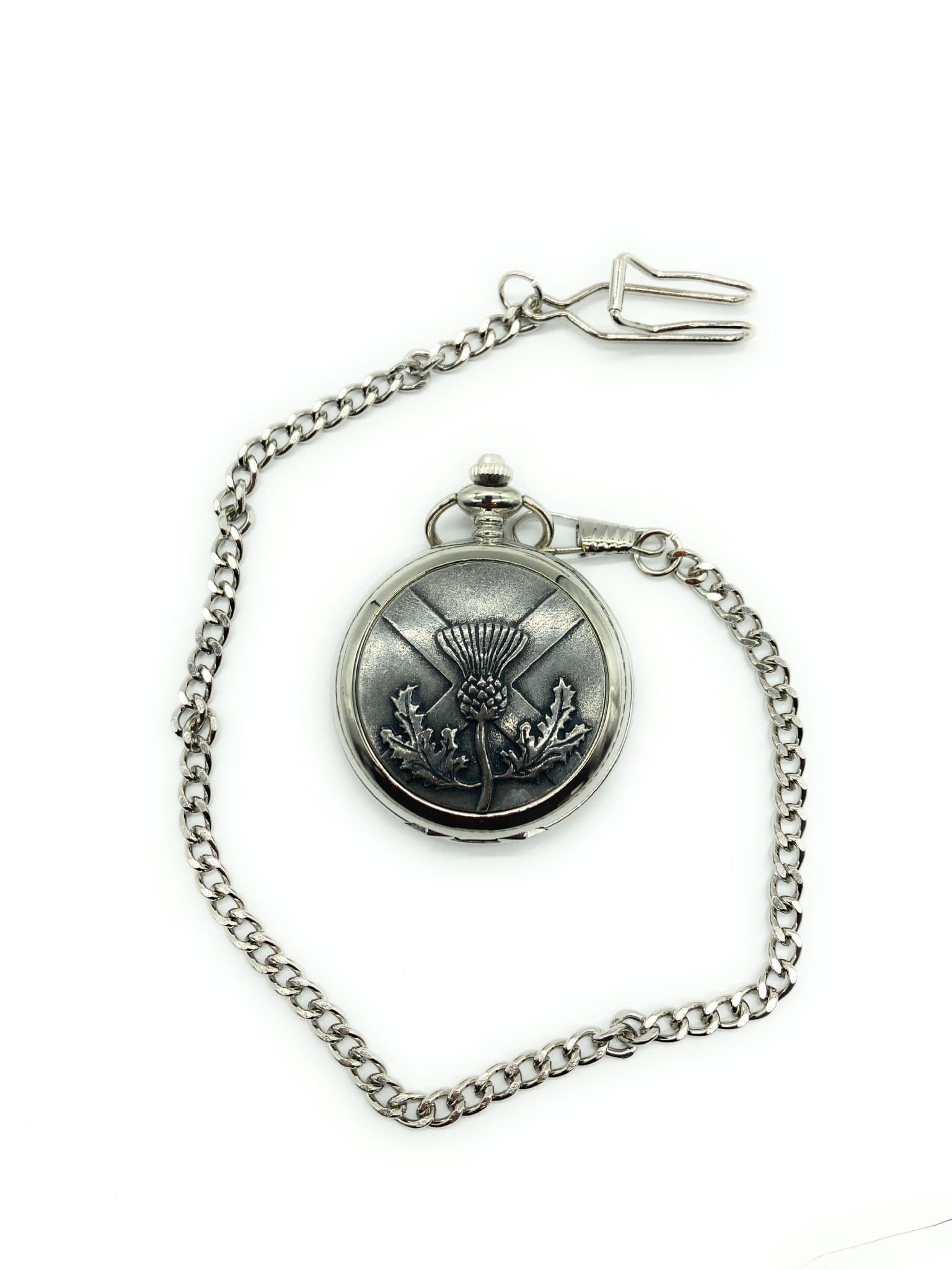 Gents scottish thistle cross pocket watch