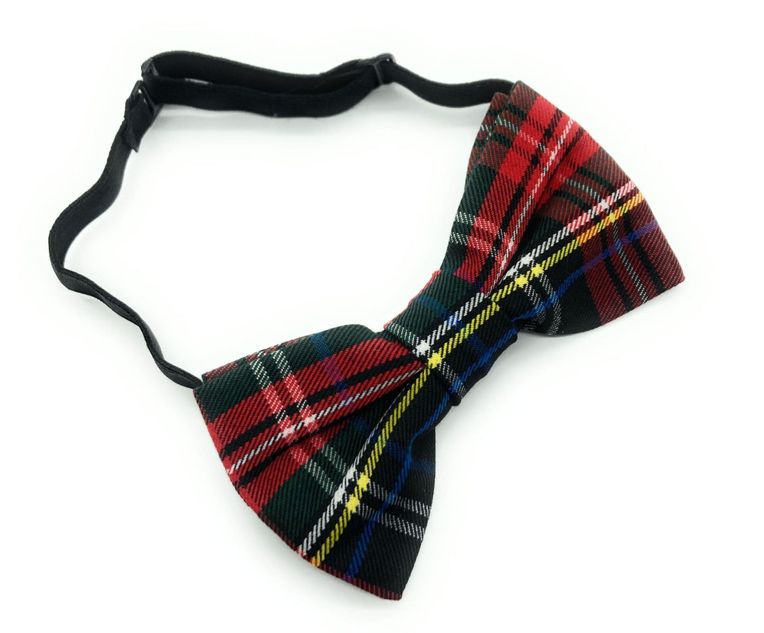 Gents Stewart Black Tartan Bow Tie