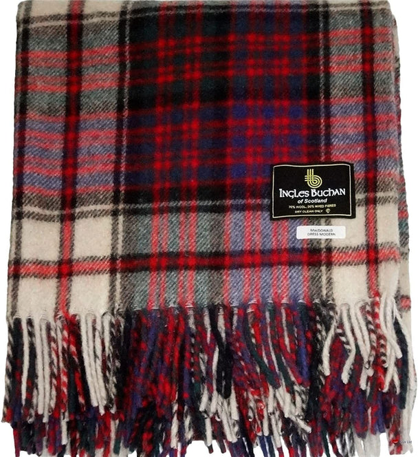 Ingles Buchan of Scotland MacDonald Dress Tartan Wool Travel Rug/Blanket
