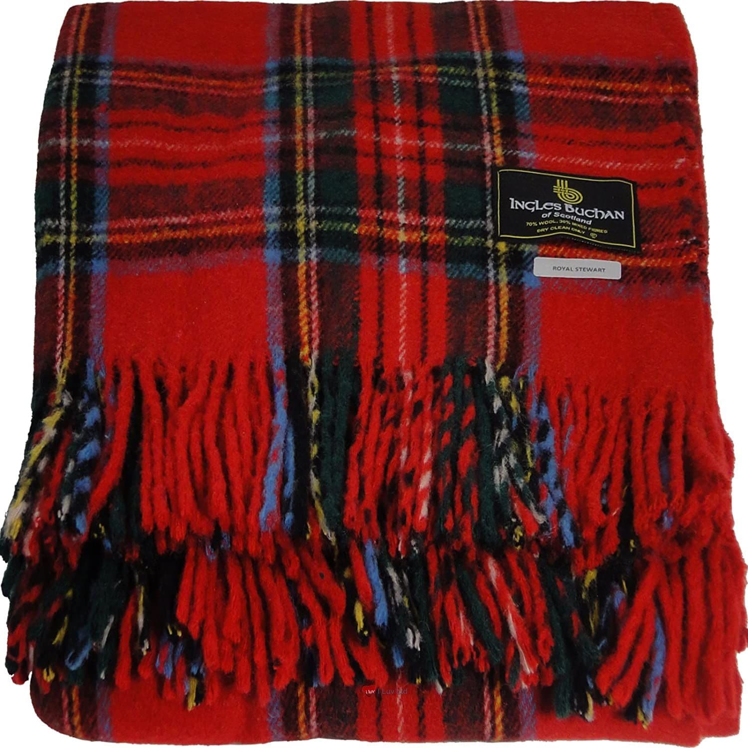 Ingles Buchan of Scotland Royal Stewart Tartan Wool Travel Rug/Blanket
