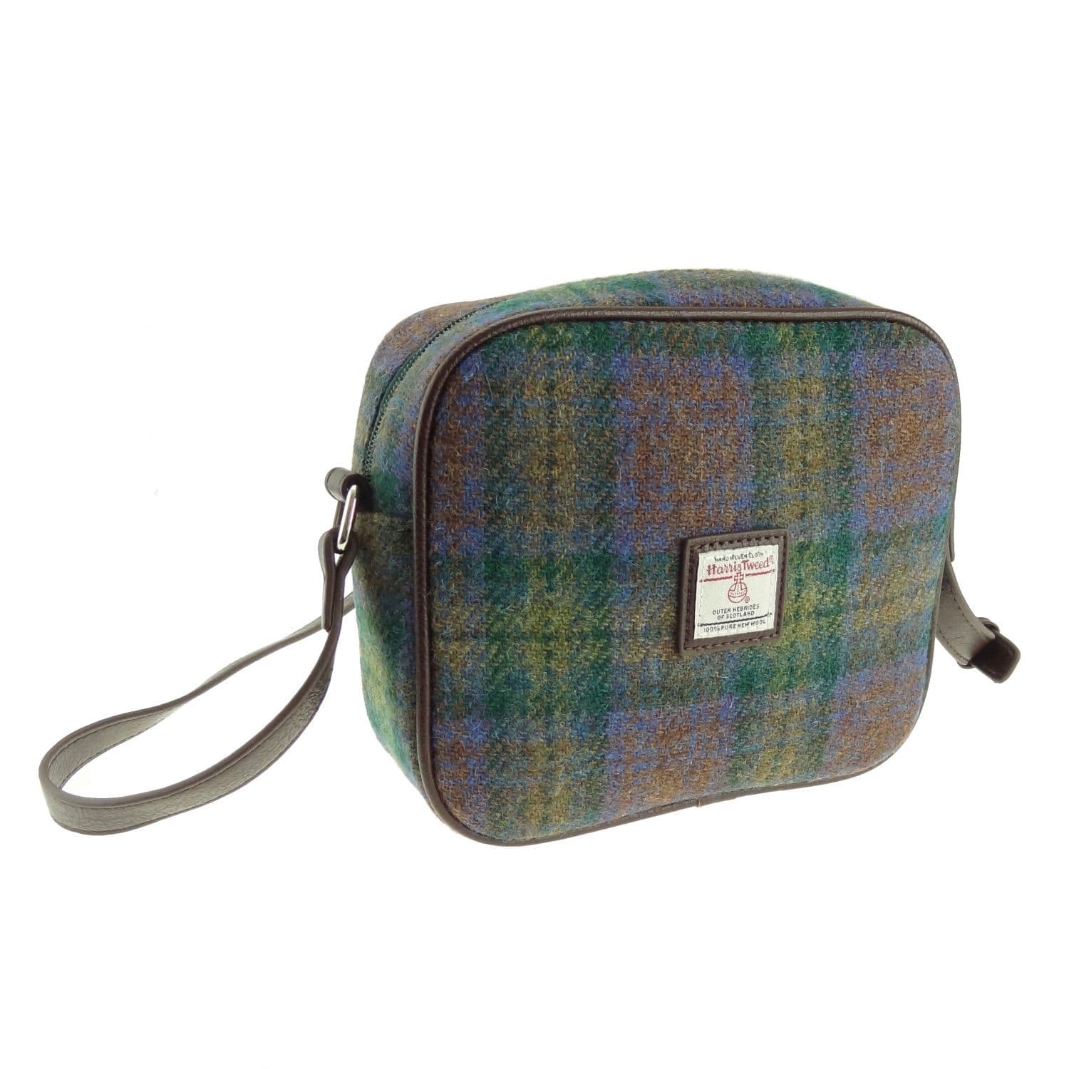 Ladies Authentic Harris Tweed Almond Square Mini Bag Isle of Skye Tartan
