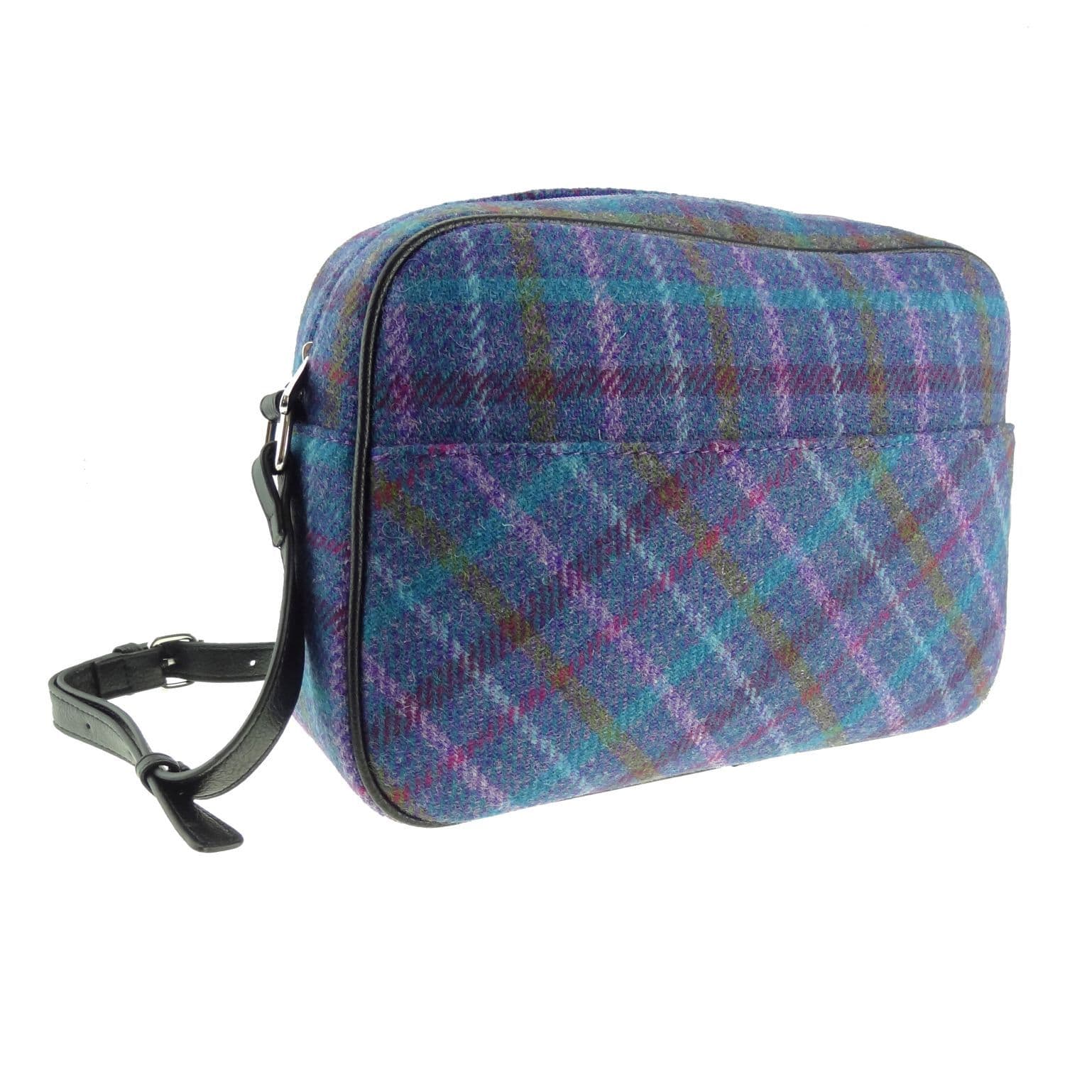 Ladies Authentic Harris Tweed Avon Shoulder Bag Purple Multi Check