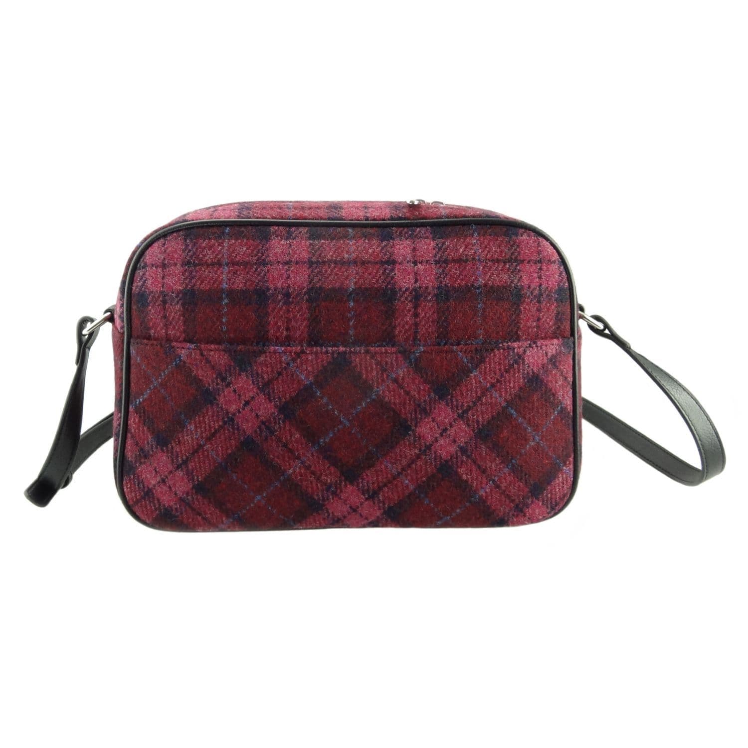 Ladies Authentic Harris Tweed Avon Shoulder Bag Raspberry Check