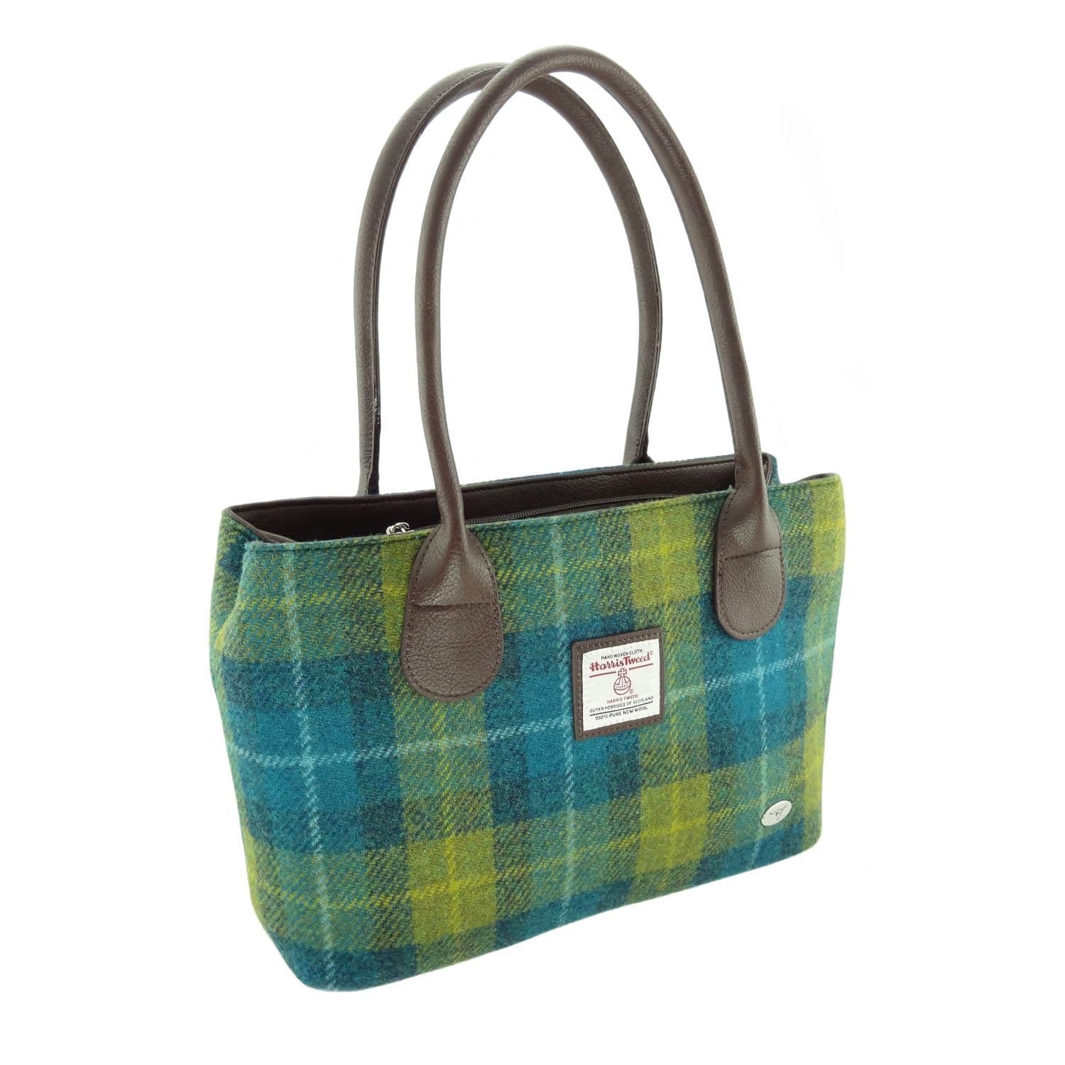 Ladies Authentic Harris Tweed Blue Check Classic Handbag