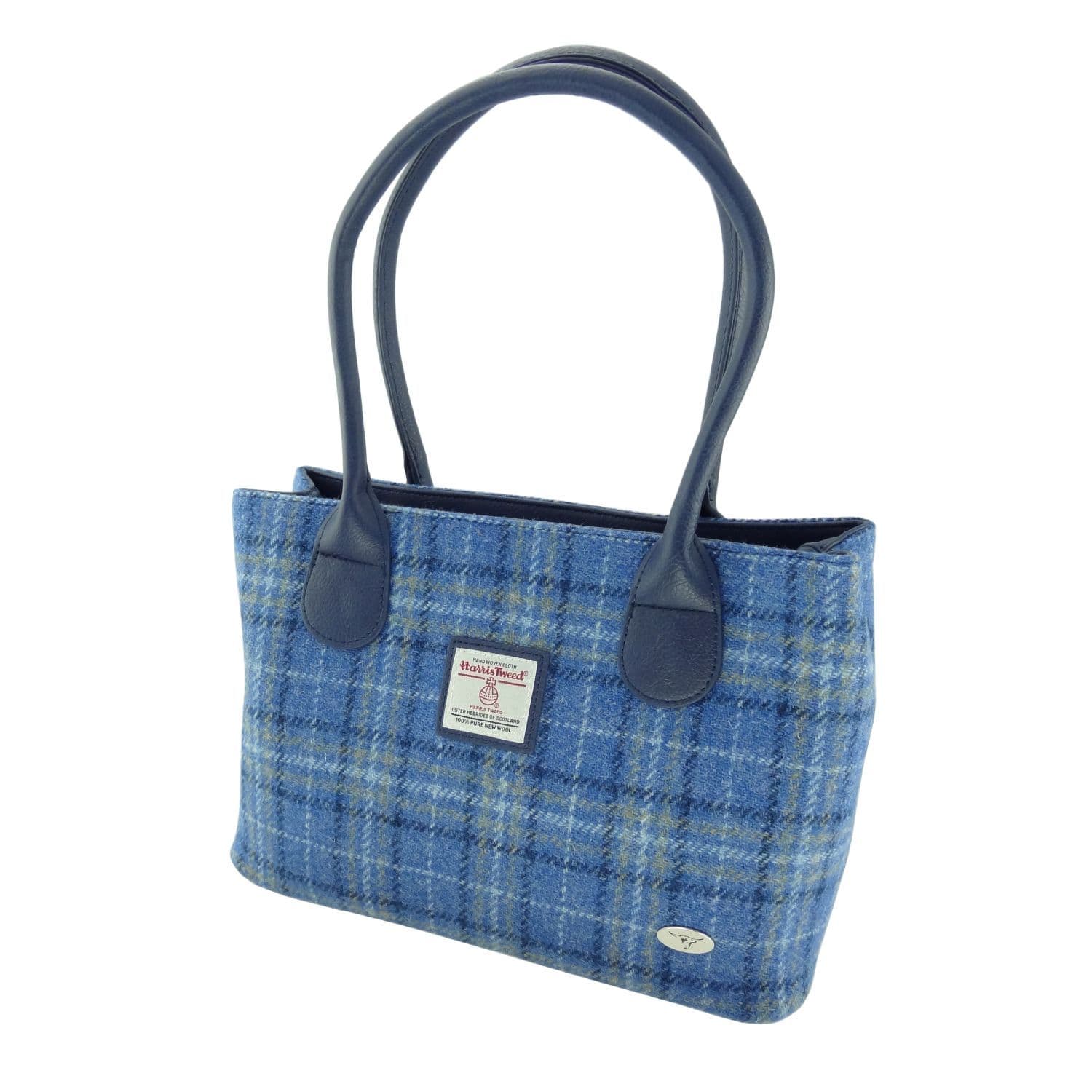 Ladies Authentic Harris Tweed Blue Tweed Classic Handbag