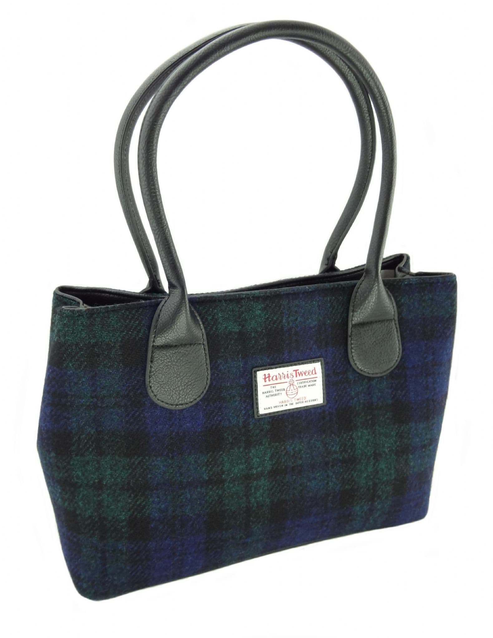 Ladies Authentic Harris Tweed Classic Handbag Traditional Black Watch Tartan