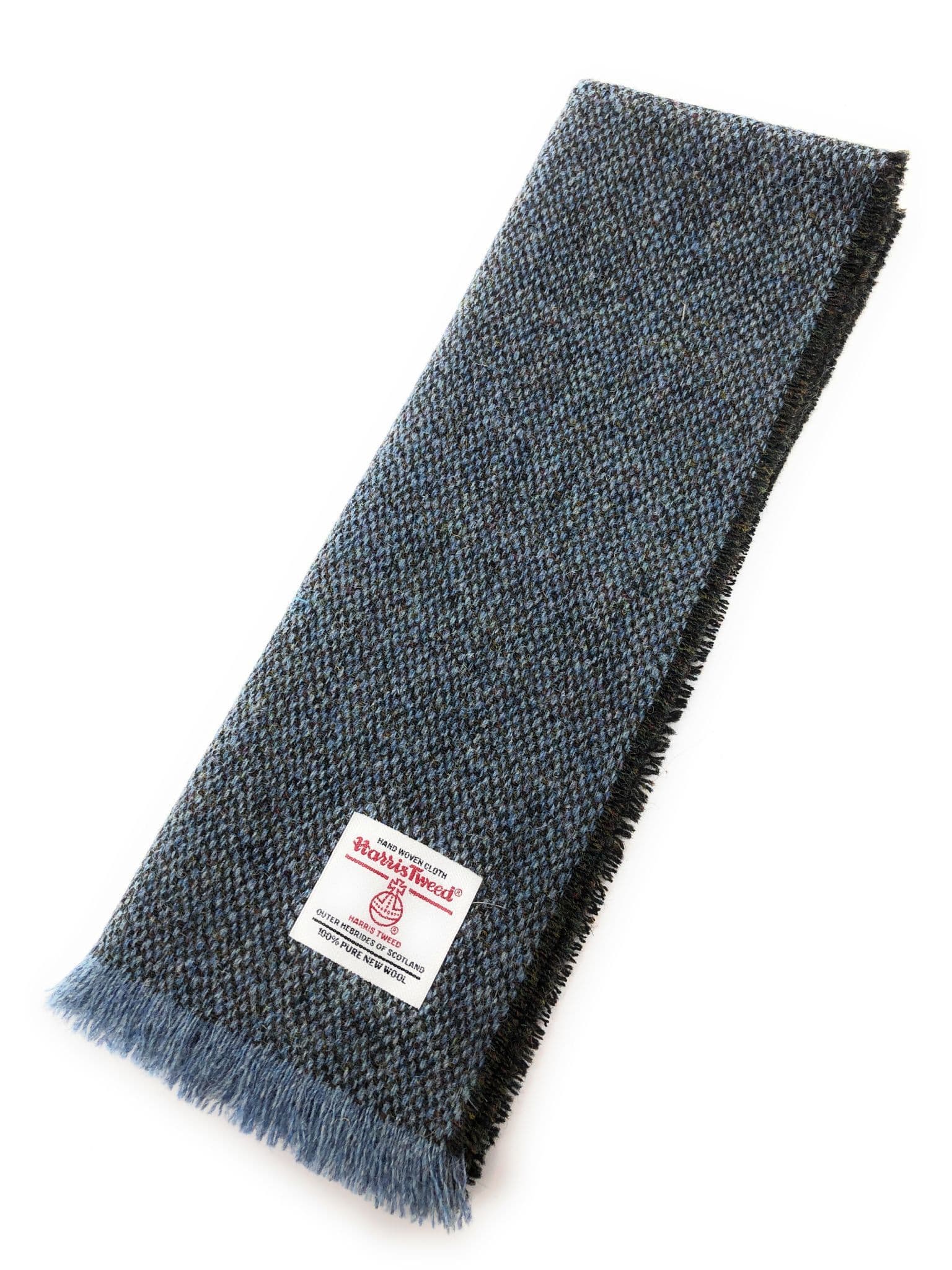 Ladies Authentic Harris Tweed Full Size Blue Fleck Tweed Sash - Made in Scotland