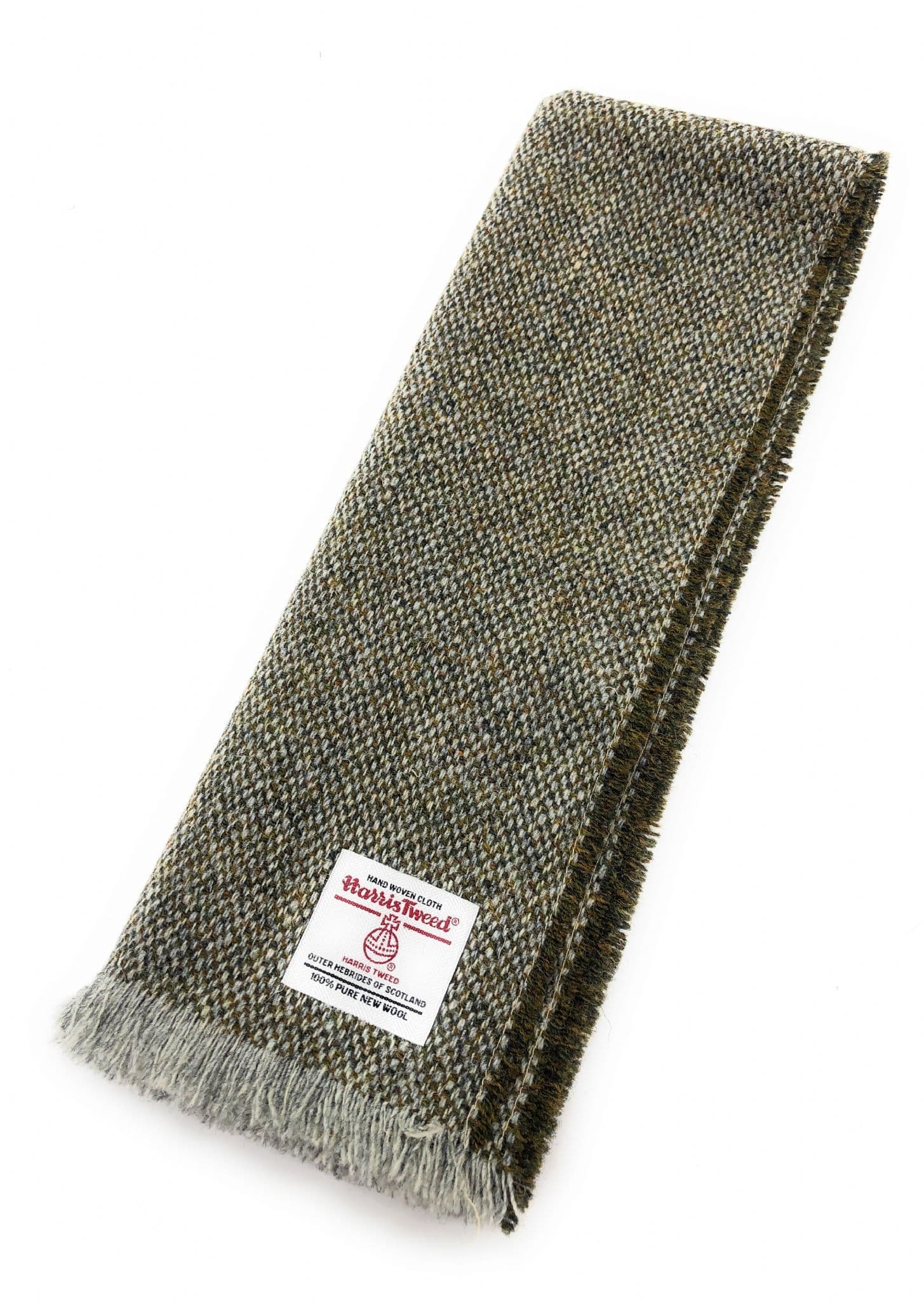 Ladies Authentic Harris Tweed Full Size Green Fleck Tweed Sash - Made in Scotland