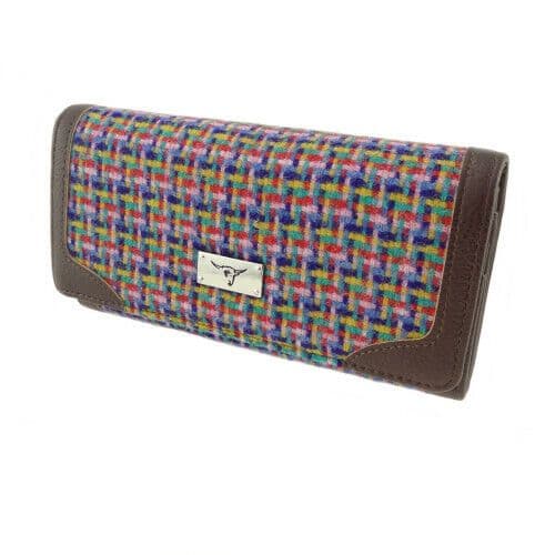 Ladies Authentic Harris Tweed Jazzy Weave Long Purse