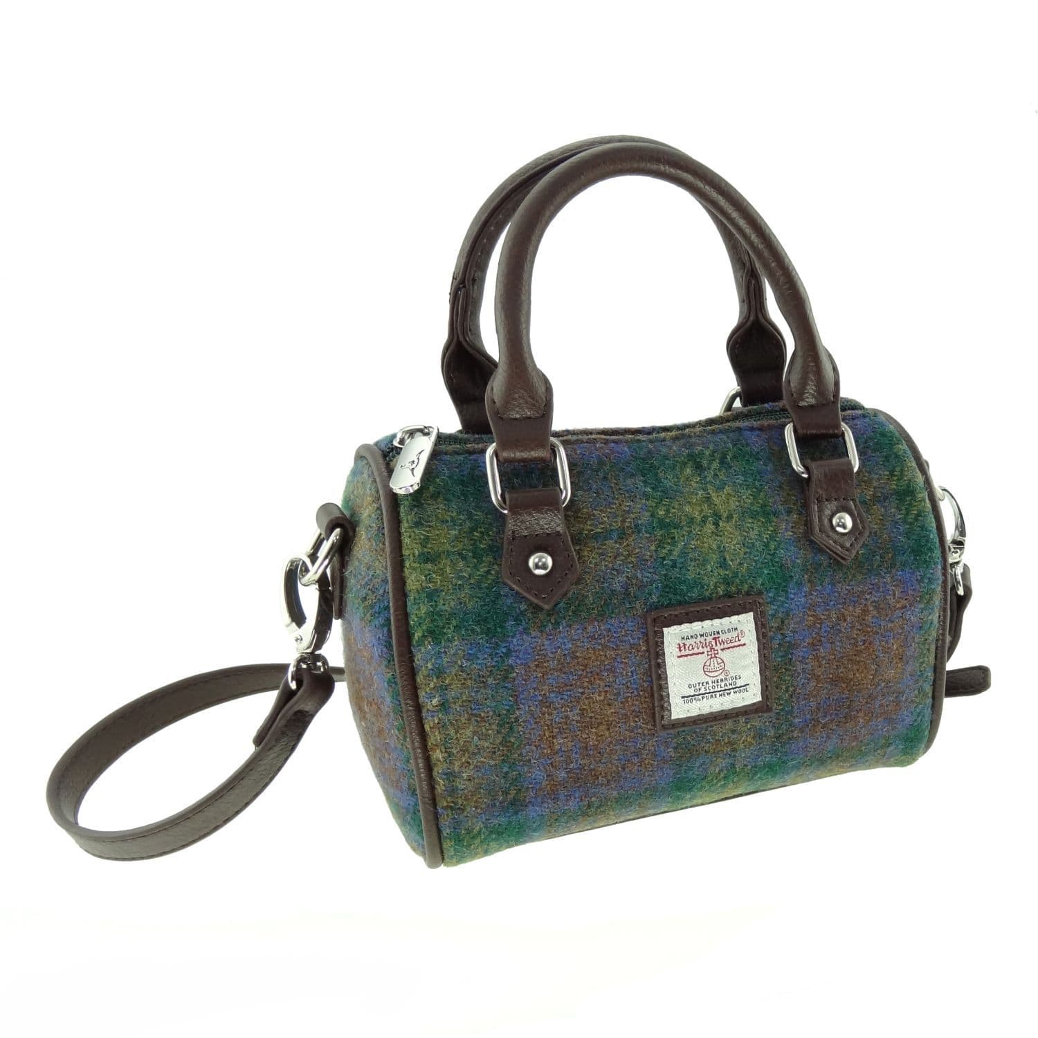 Ladies Authentic Harris Tweed Kilbride Mini Bowling Bag Isle of Skye Tartan