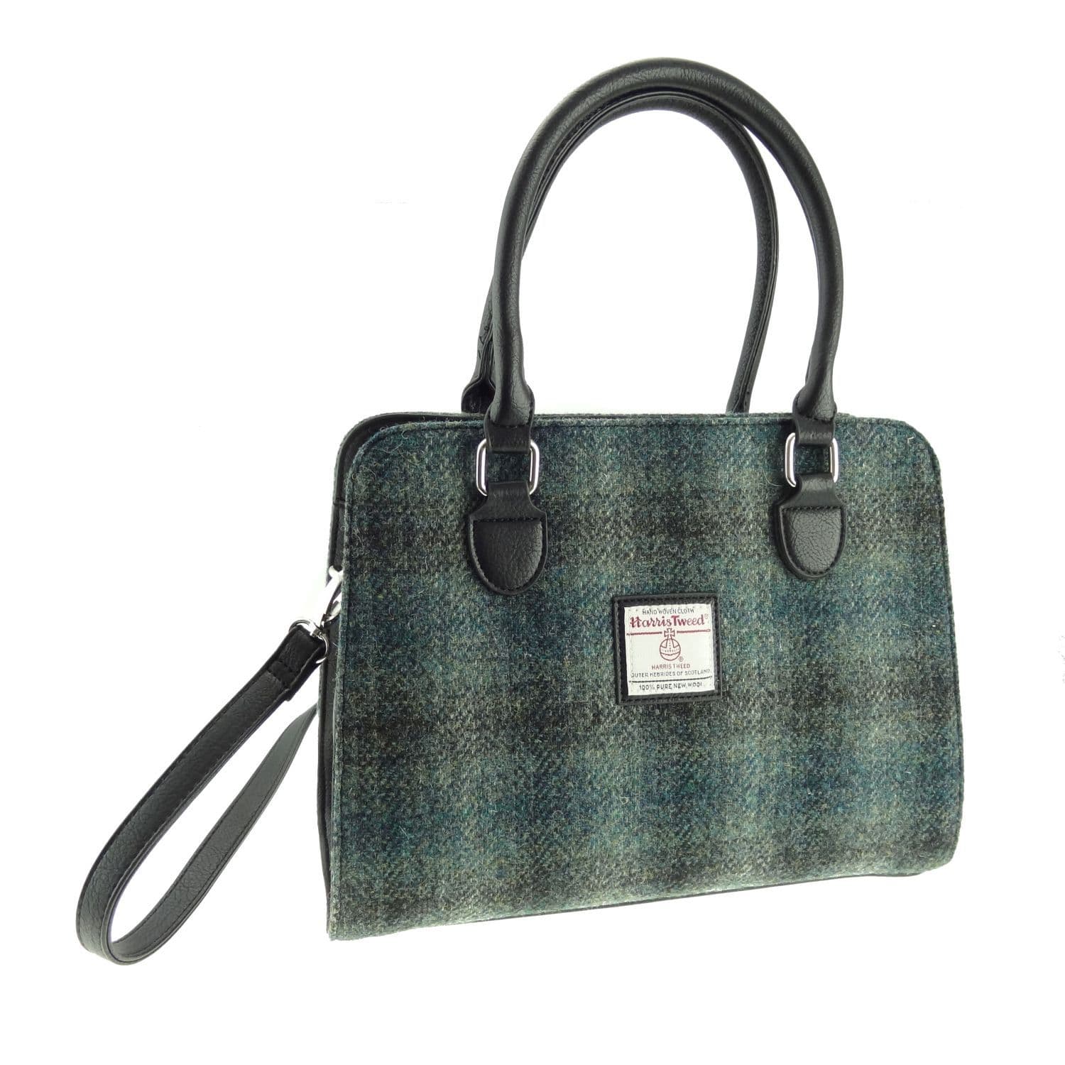 Ladies Authentic Harris Tweed Midi Tote Findhorn Bag Moss Green