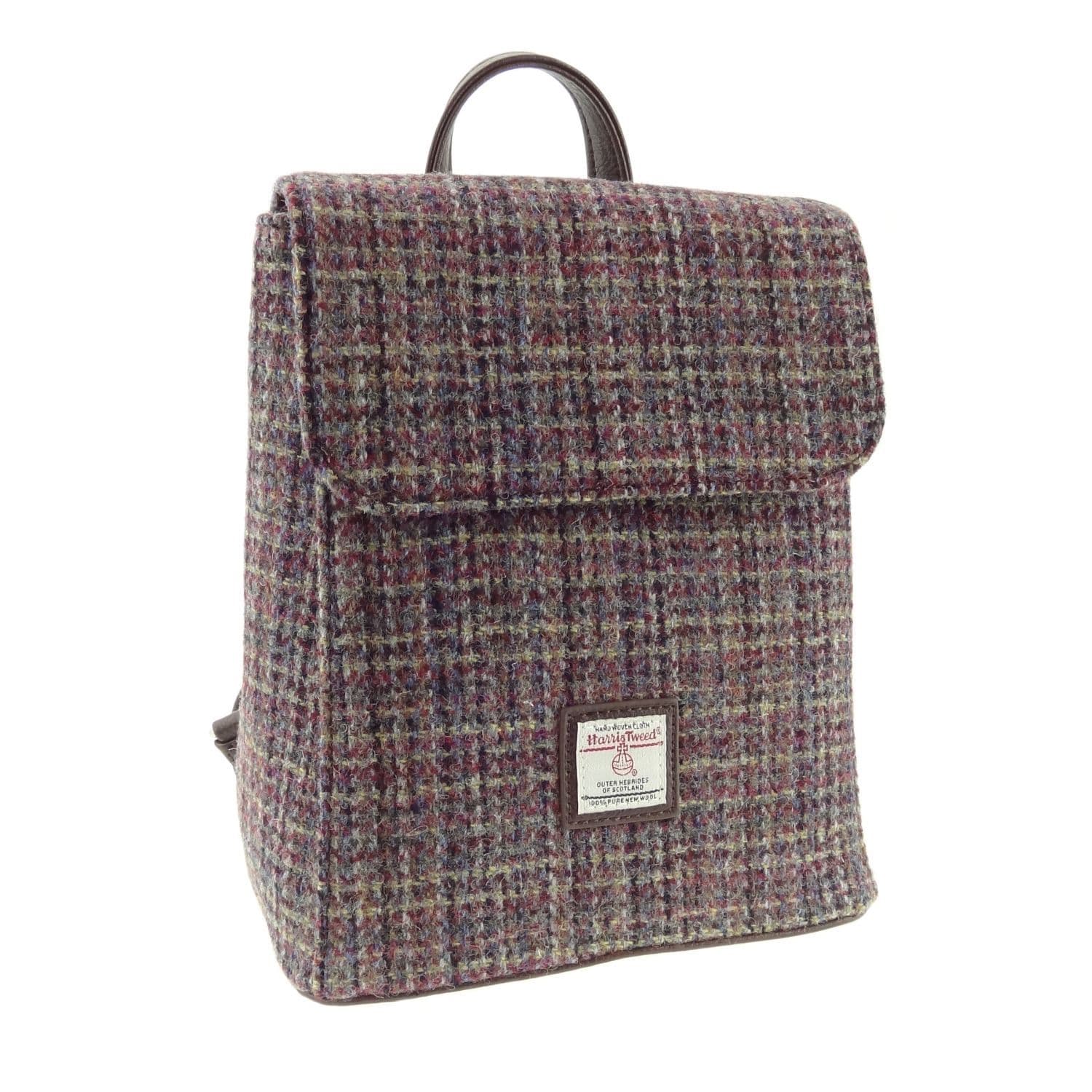 Ladies Authentic Harris Tweed Mini Backpack Multi Colour Weave