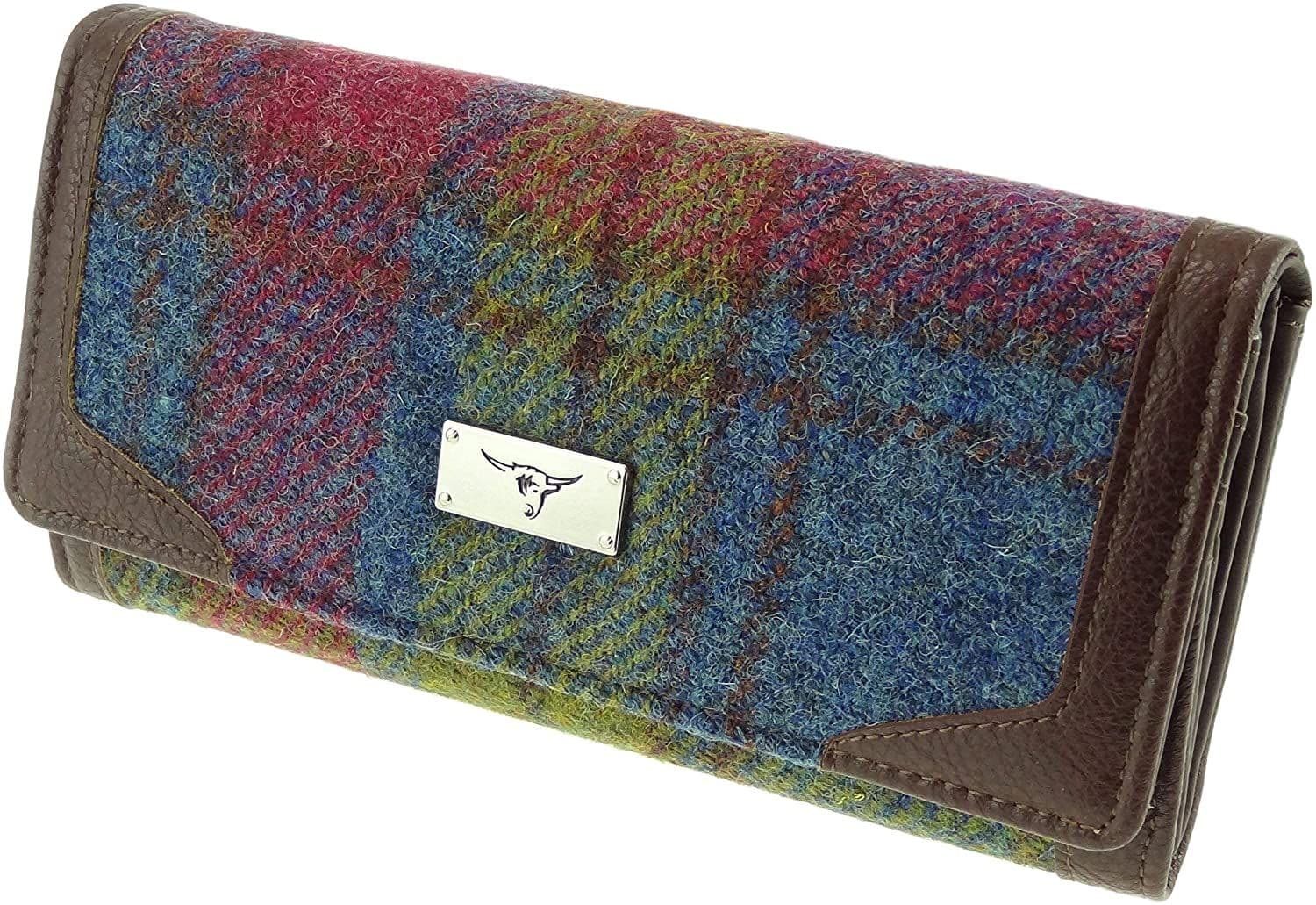 Ladies  Authentic Harris Tweed Multi Colour Long Purse