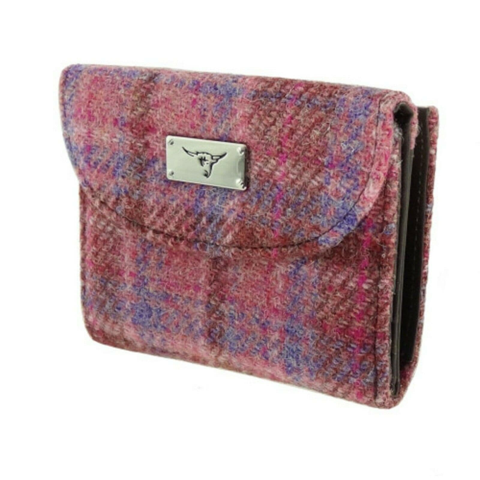 Ladies Authentic Harris Tweed Pink Check Short Purse