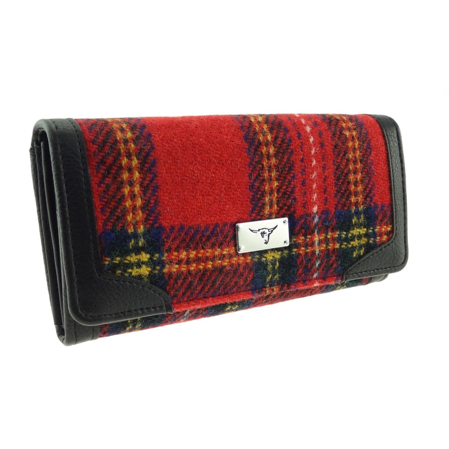 Ladies Authentic Harris Tweed Royal Stewart Tartan Long Purse