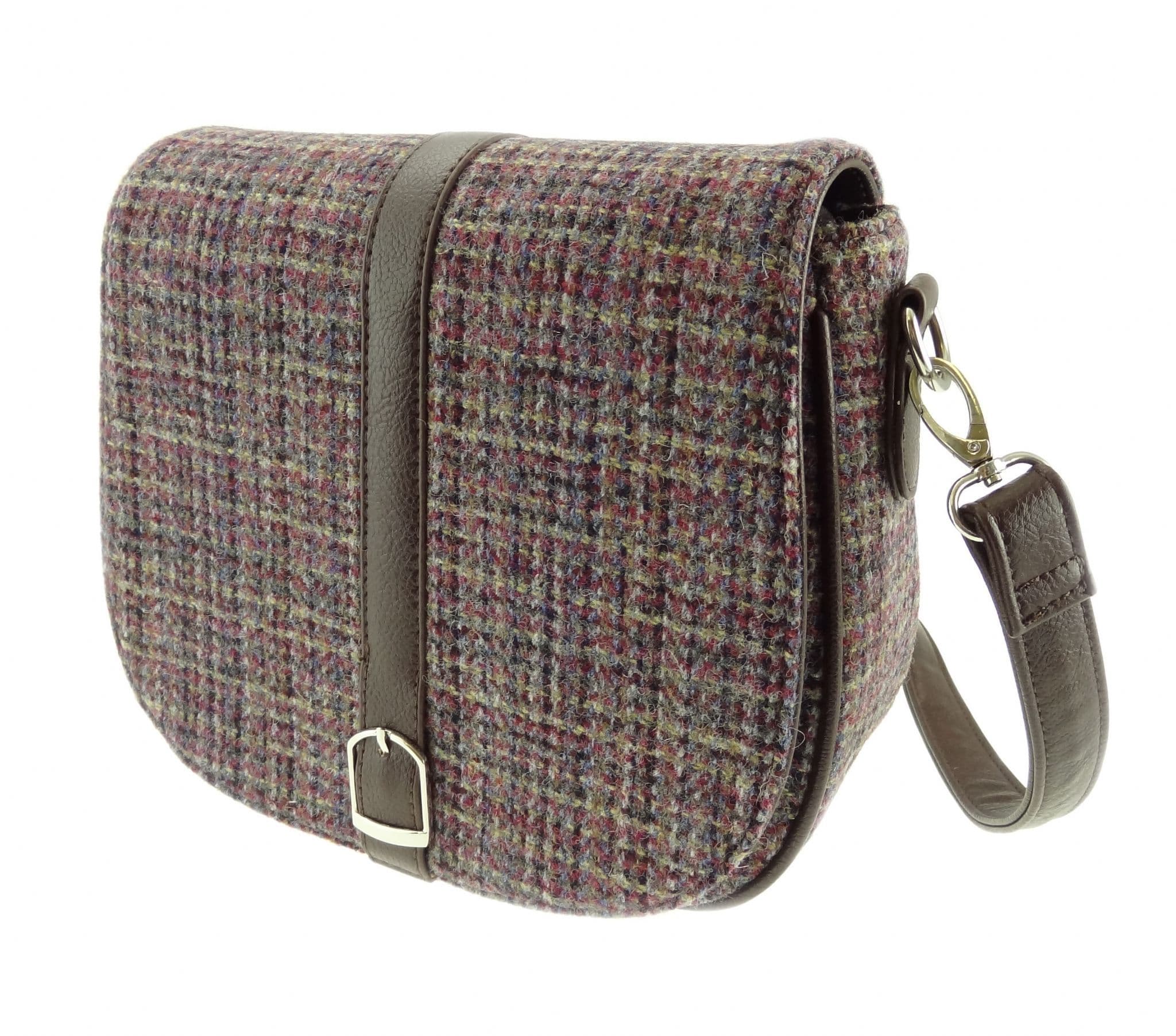 Ladies Authentic Harris Tweed Shoulder Bag Multi Colour Weave