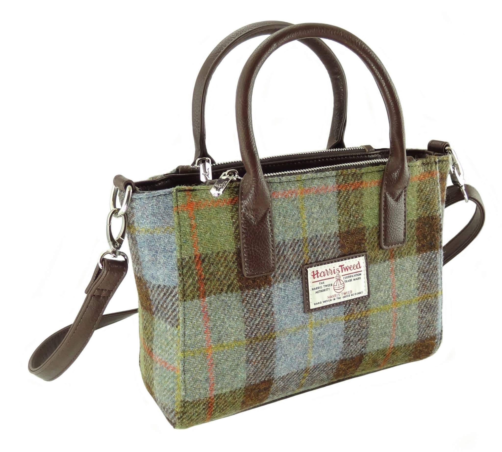 Ladies Authentic Harris Tweed Small Tote Bag MacLeod Tartan