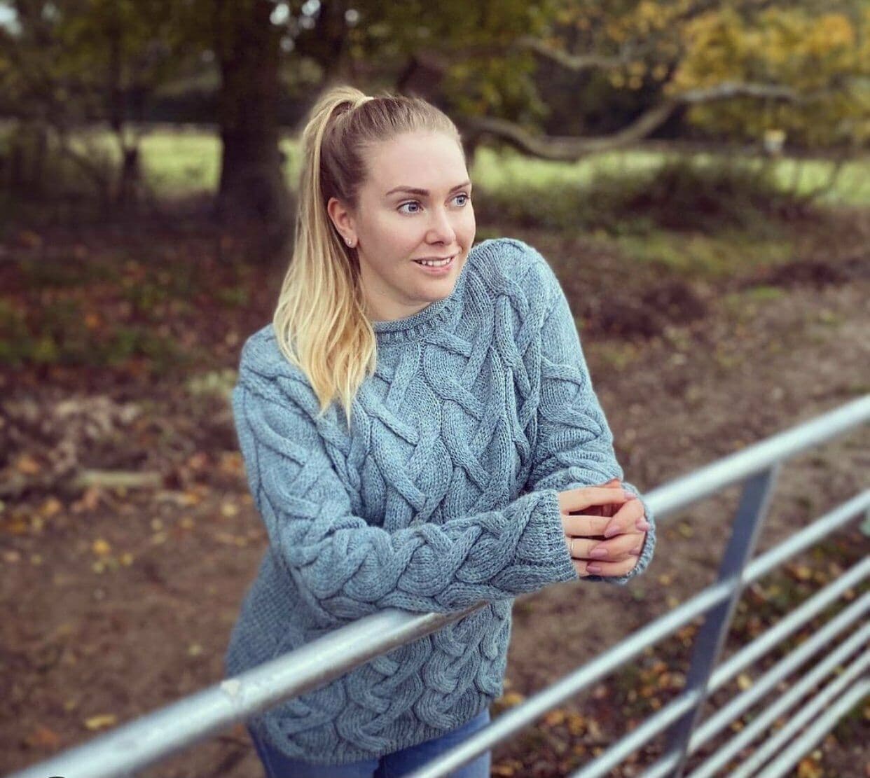 Ladies British Wool Summer Storm Tunic Cable Arran Sweater