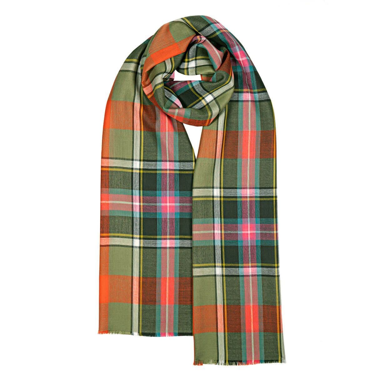 Ladies Bruce of Kinnaird Ancient Tartan Extra Fine Merino Wool Stole