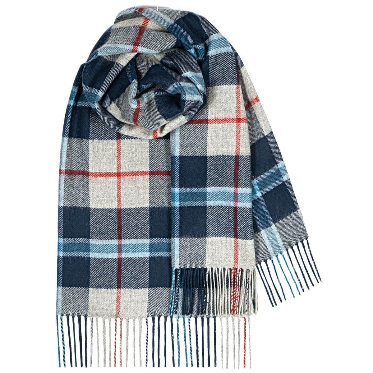 Ladies Douglas Navy Tartan Pure Lambswool Stole