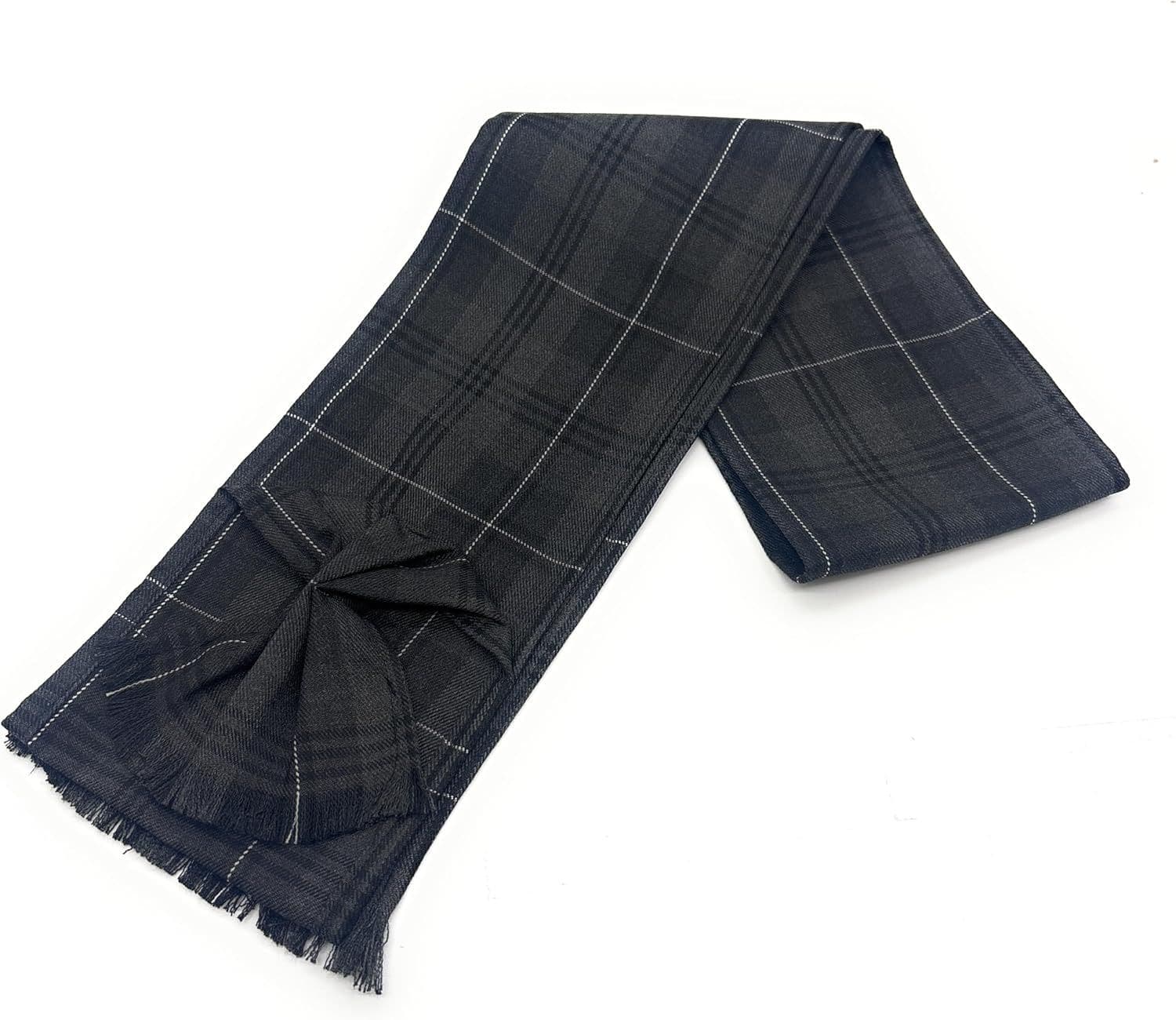 Ladies Grey Granite Tartan Mini Sash With Rosette