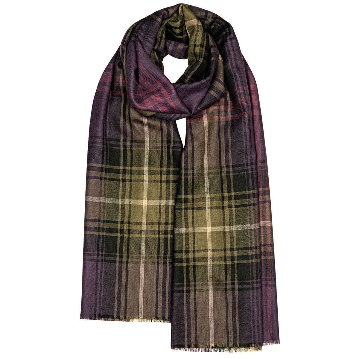 Ladies Heather Check Extra Fine Merino Wool Stole