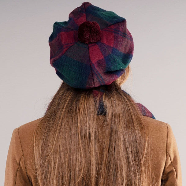 Ladies Lindsay Modern Tartan Lambswool Tam - Made in Scotland