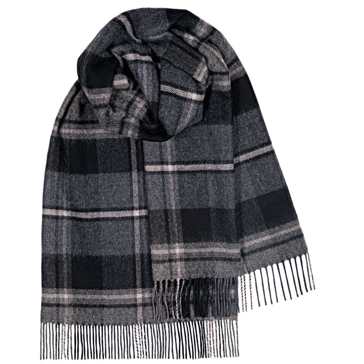 Ladies MacRae Hunting Grey Tartan Lambswool Stole
