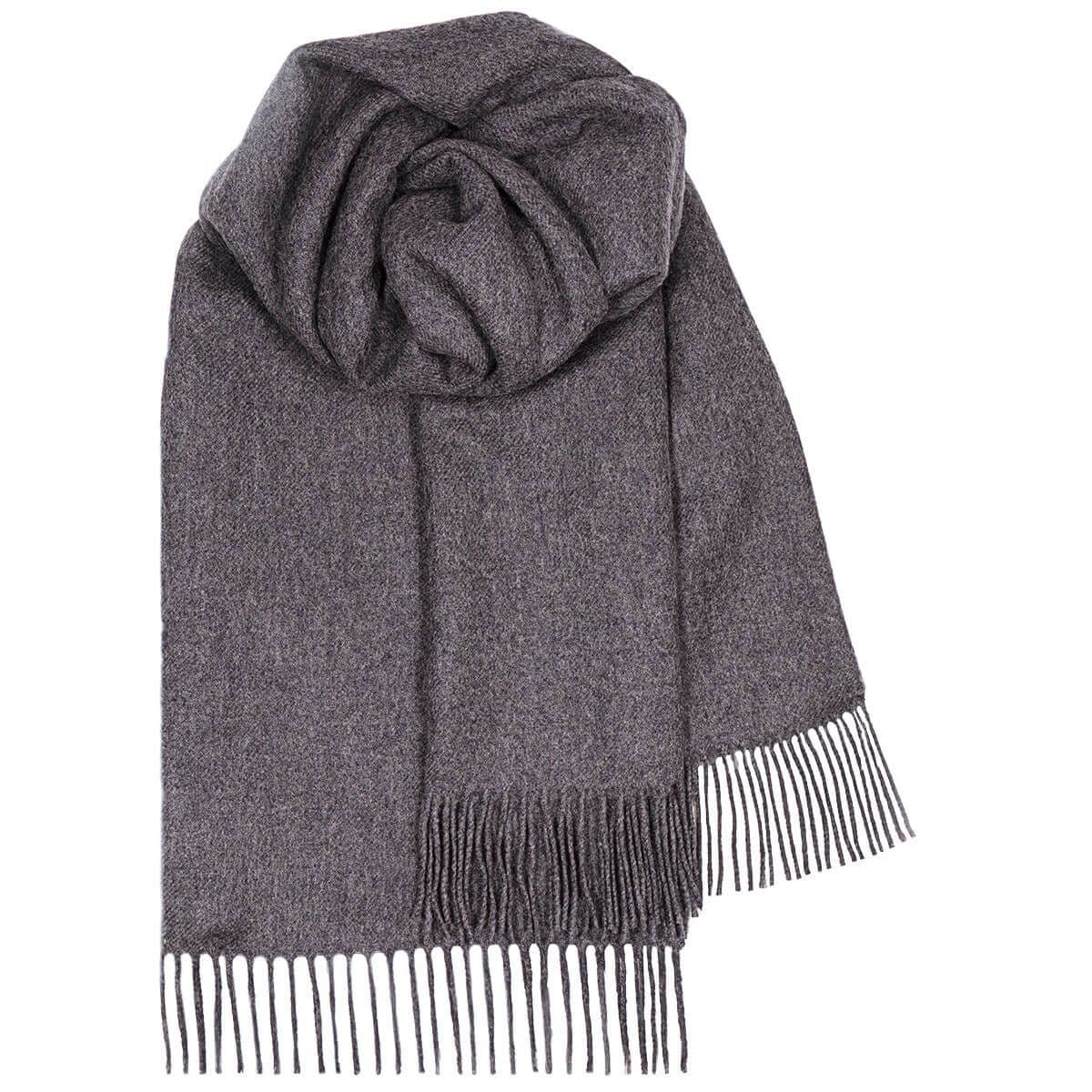 Ladies Plain Charcoal Grey Pure Lambswool Stole